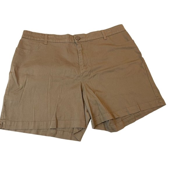 Lee Mens Chino Shorts Just Below the Waist High Rise Flat Front Cotton Brown M - Picture 1 of 8